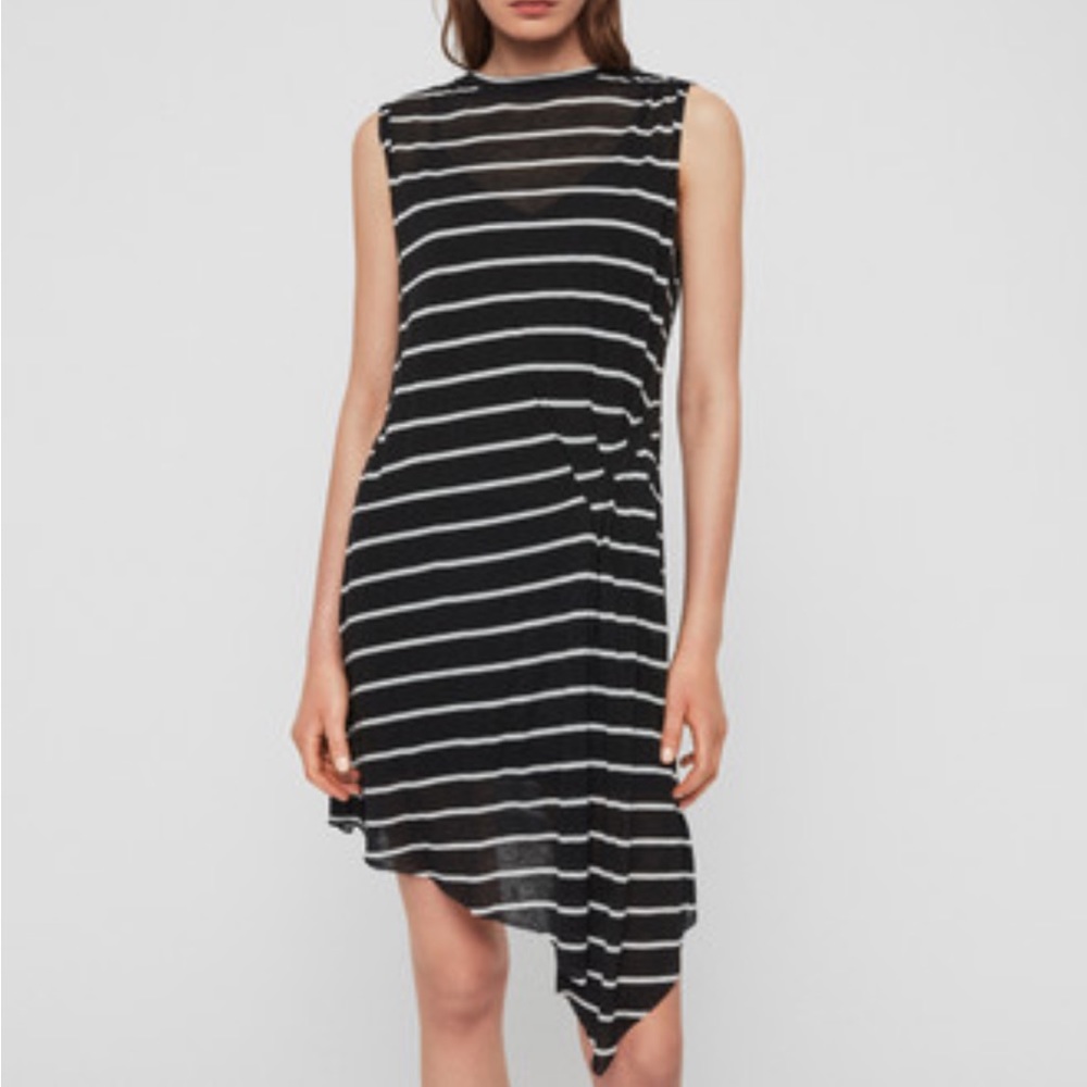 NEW All Saints Duma Stripes Dress in XS